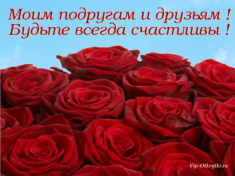 Желаю счастья и здоровья, розы