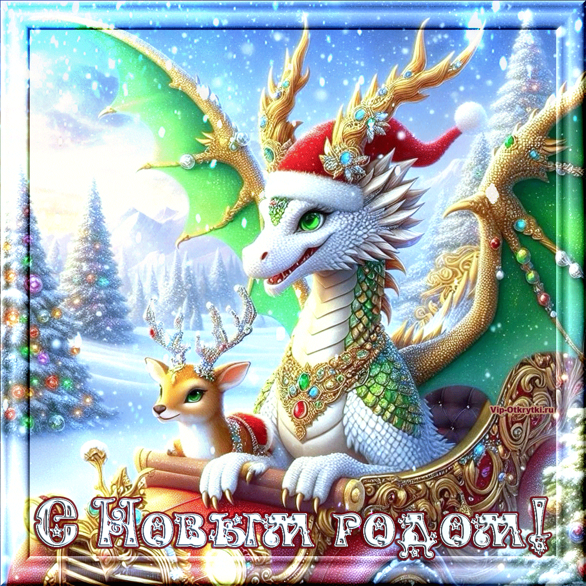 Музыкальная открытка с Новым годом дракона